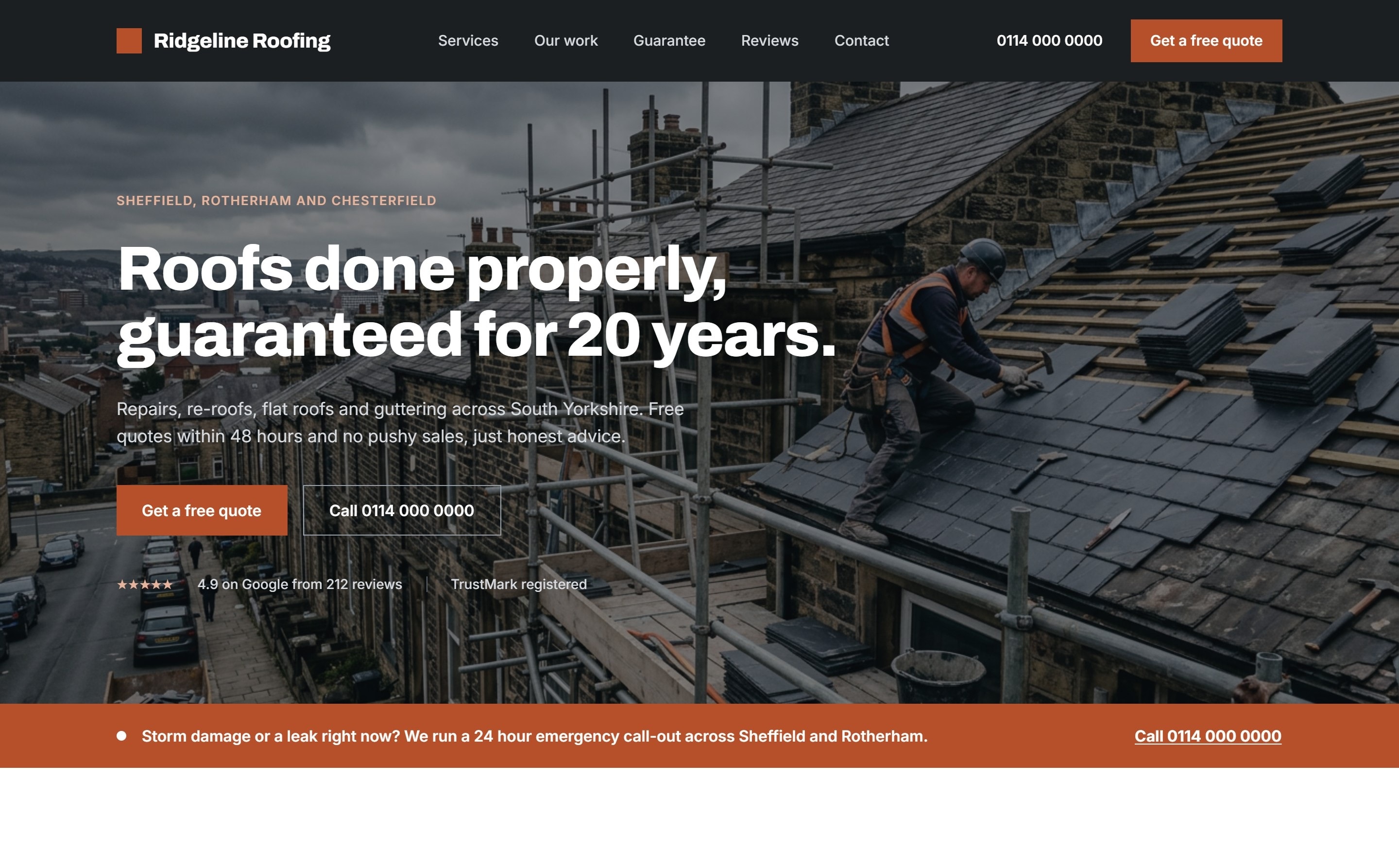 Ridgeline Roofing: concept site